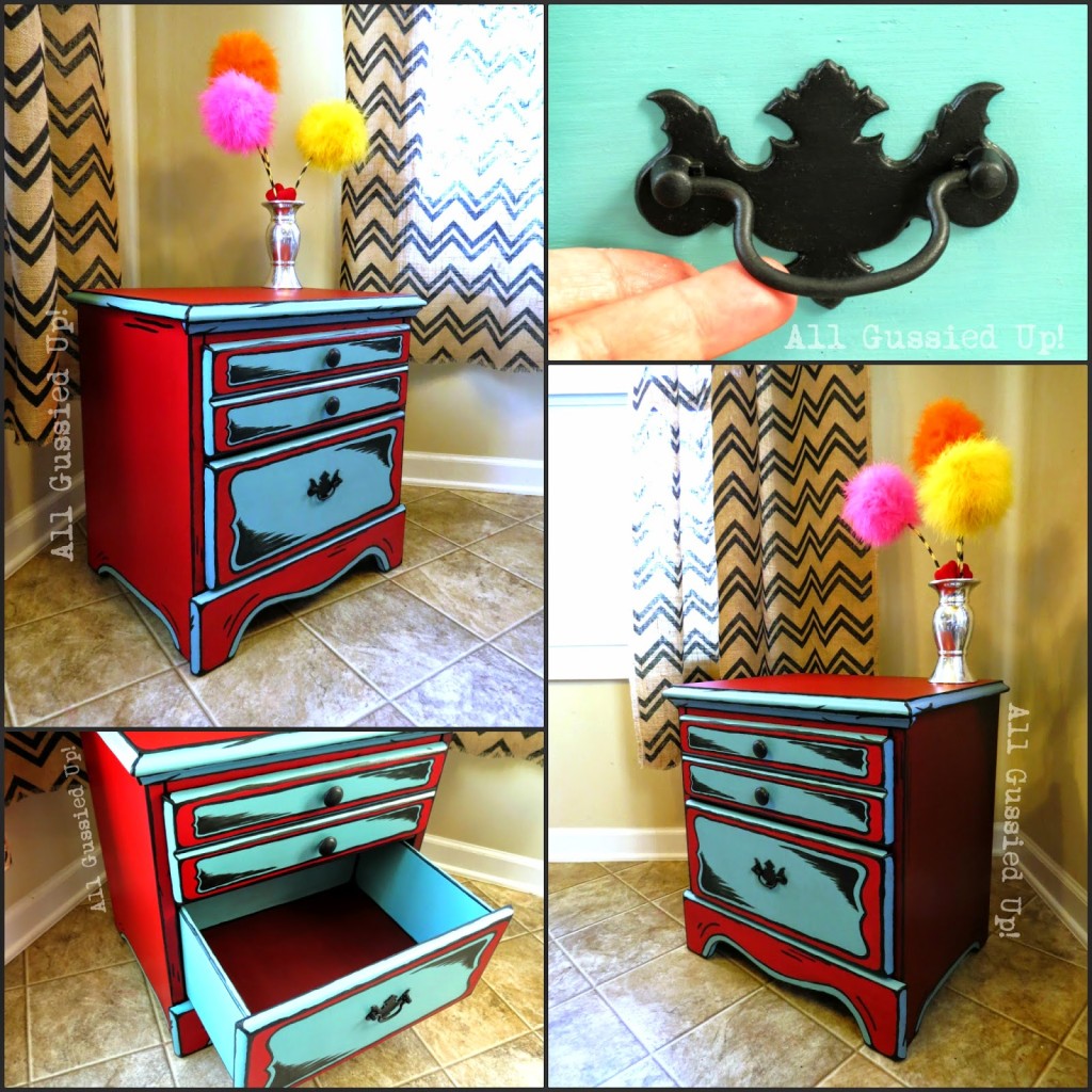 Dr Seuss Illustrations Inspired Night Stand And Table Hand