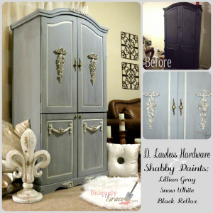 Antoinette Armoire Collage lillian grey black revax snow white shabby paints uniquely grace