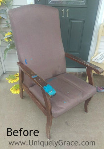 before photo of hotel chair makeover uniquely grace shabby paints fabric painted geometric reading wood