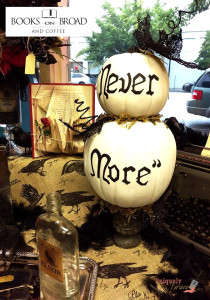 Nevermore pumpkin stack on urn hand painted shabby paints Uniquely grace