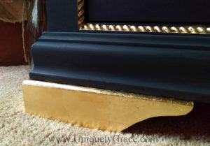 LOGO Close up gold leaf foot dresser pure original black truffle uniquely grace rope molding